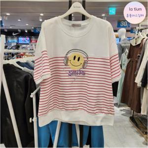 라티움 HC03 여성 편하고 예쁜 라운드 스트라이프 스마일티 L55 S3TS07 45