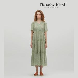[Thursday Island] 레이스 배색 랩스타일 원피스(T234MOP238W)
