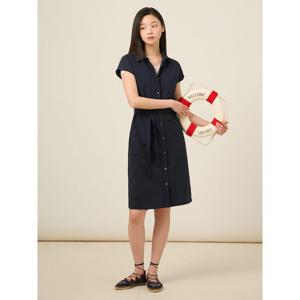 [빈폴레이디스] 텍스처 캡 슬리브 원피스 - 네이비 (BF5471C12R)