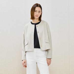 (더아이잗) 오버핏 린넨 라운드넥 재킷 IR4A0JK131