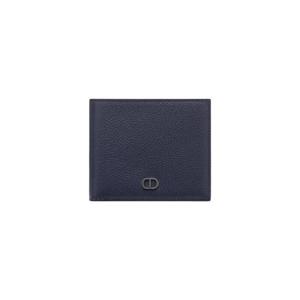 디올 CD 아이콘 컴팩트 월렛 그레인드 카프스킨 네이비 블루 2ESBC027CDI-H56E