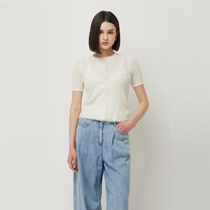 [시슬리] 울 블렌드 레이스 레이어드 니트_SAKP46531IV