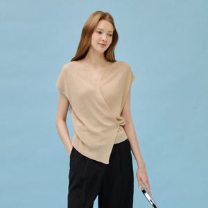 (더틸버리) 브이넥 랩 레이어드 니트 TR6N1PO57W