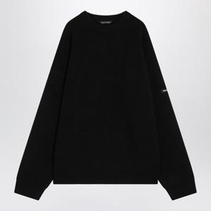 발렌시아가 블랙 울 크루넥 오버사이즈 스웨터 764454T1675 100