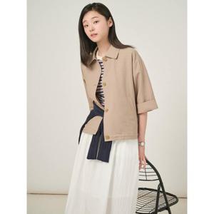 [빈폴레이디스] 시어서커 셔츠형 점퍼  베이지 (BF5539C04A)