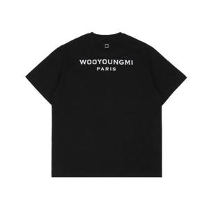 우영미 코튼 백로고 티셔츠 블랙   23FW W233TS07708B