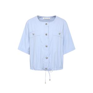 (더틸버리) 루즈핏 스트링 라운드넥 블라우스 TR7N0BL04W