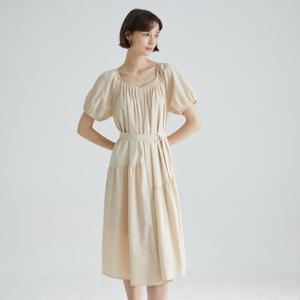 (더아이잗) 핀턱 볼륨 슬리브 원피스 IRTP0OP731