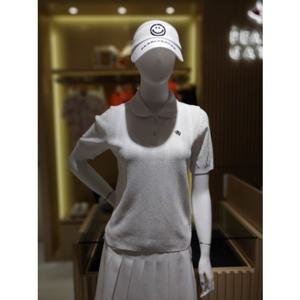 [파리게이츠]521E3SR102_WH-여성 펀칭 스트라이프 반팔 니트-(25년가을)