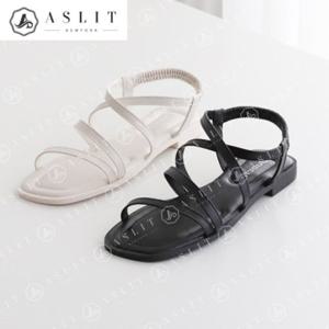 [애슬릿] 여성 얇은 언발란스 엑스 스트랩 밴딩 여름 샌들