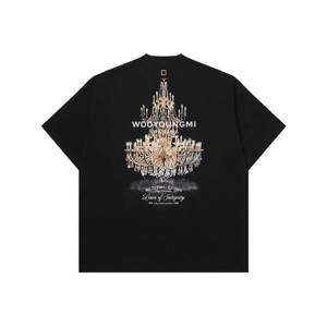 우영미 샹들리에 백 로고 티셔츠 블랙   25FW W253TS04708B