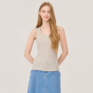 [베네통] 버튼 포인트 골지 슬리브리스_BATS93541LG