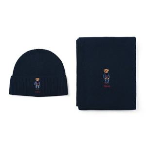 폴로 랄프로렌 머플러 비니 세트 베어 울 PC1044-433