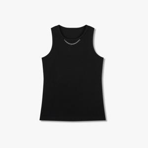 [보브]리브드 체인 슬리브리스 티셔츠7115240503