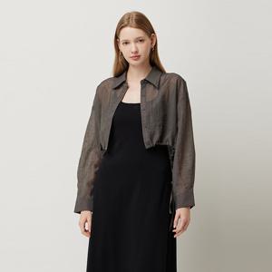 [시슬리] 크롭 스트링 셔츠_SAWS17541GR