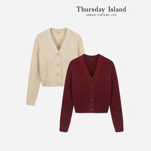 [Thursday Island] 브이넥 크롭 가디건 (T236MCD535W)