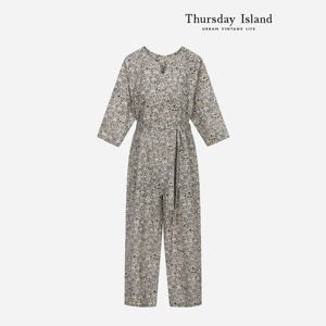 [Thursday Island] 플라워 벨티드 오버롤(T236MPT132W)