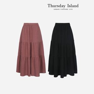 [Thursday Island] 풀밴딩 티어드 스커트(T236MSK532W)