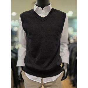 [바쏘옴므][바쏘옴므] WSZ3WV01ABK 25년F/W 블랙 V넥 니트 베스