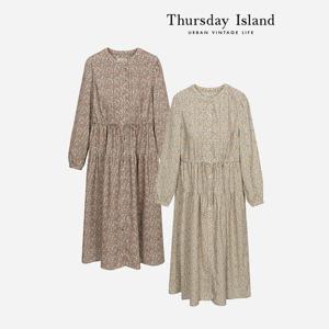 [Thursday Island] 잔꽃 코듀로이 셔링 원피스 (T238MOP637W)