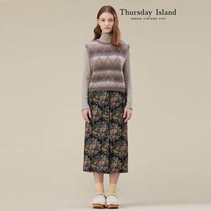[Thursday Island] 밴딩 플라워 자카드 스커트(T238MSK233W)