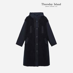 [Thursday Island] 퍼 믹스 후드 야상 점퍼(T238MJP232W)