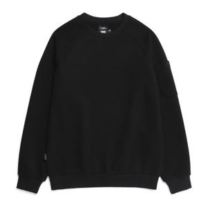 N253USW020 소매 포켓 라글란 맨투맨 BLACK