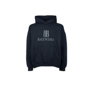 발렌시아가 후드 티셔츠 767877TSVO3 1083 FADED BLACK