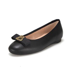 [바바라]바바라 양가죽 B리본 몰드 플랫 2cm_BZG506BK
