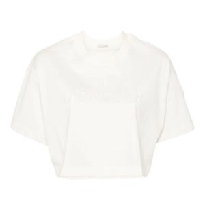 몽클레어 로고 자수 크롭 박시 티셔츠 J10938C0003189AJU 034