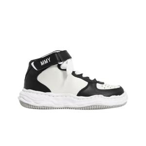 메종 미하라 야스히로 웨인 OG 솔 레더 하이탑 스니커즈 블랙 화이트 A08FW705-BLKWHT