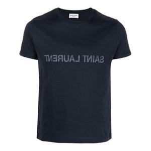 생로랑 반팔 티셔츠 663278 Y37AW4145 Blue