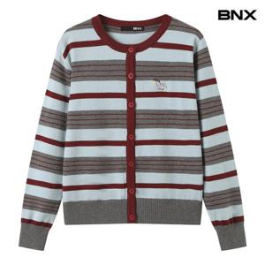 [BNX]스트라이프 루즈핏 자수 긴팔 가디건 (BX3CD039L0)