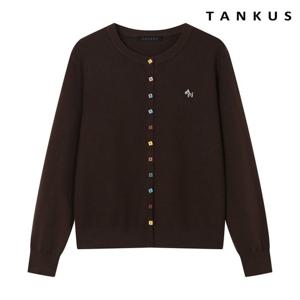 [탱커스]컬러 버튼 자수 니트 가디건 (TX3CD017L0)