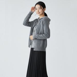 샵앤) 여성 후드 이중 부착 레이어드 긴팔 가디건 MSE-WCD-20820-그레이