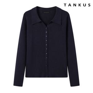 [탱커스]골지 트임 카라 버튼 니트 가디건 (TX3CD019L0)