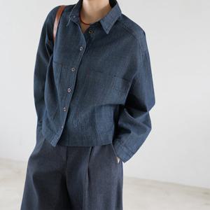 엄마옷 마담4060 데일리포켓데님 모던베이직 데일리 여성 셔츠-ZBL2509098-