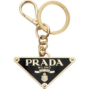 프라다 1PS057 66A F019F 트라이앵글 삼각 로고 키링 블랙 골드