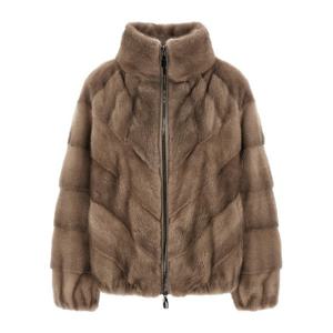 시모네타라비짜 헤링본 밍크 퍼 보이 재킷 F05JA346M4 049