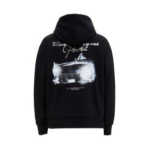 우영미 그래픽 백로고 후드 블랙   22SS W221TS37720B