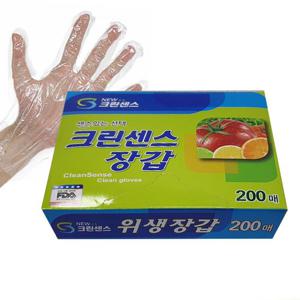 크린센스 위생장갑 일회용 비닐장갑 200매 비닐장갑 위생장갑 일회용장갑 김장 투명장갑