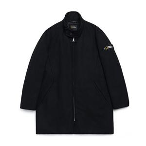 내셔널지오그래픽 N214MCT010 하이넥 트윌 집업 코트 CARBON BLACK
