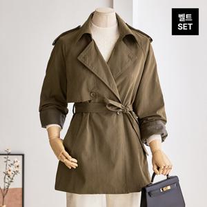 [커스텀에이블] 레자 소매배색 하프 트렌치코트_T2510CT604C