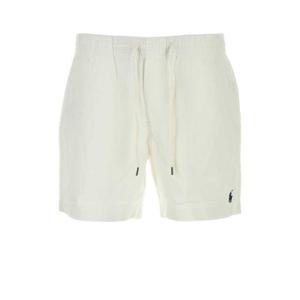 POLO RALPH LAUREN 화이트 리넨 버뮤다 반바지 710958586 001