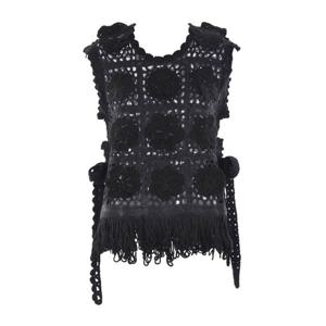 꼼데가르송 플로럴 크로셰 슬리브리스 탑 TPN006W25 1BLACK