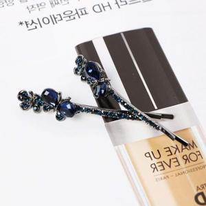 포인트핀 오스 포인트 일자핀 액세서리 헤어핀 2p 세트 큐빅