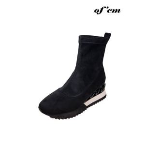 [오브엠]스웨이드 웨이브 앵클부츠_F23AC617 (2color)