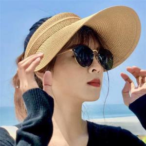 썬바이저 라탄 햇빛차단 썬캡 넓은 챙 밀짚모자