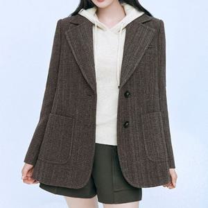 울 혼방 테일러드 하프코트