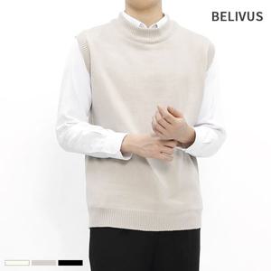[빌리버스] 남자 조끼 BTS073 반목 폴라 니트 레이어드 베스트
